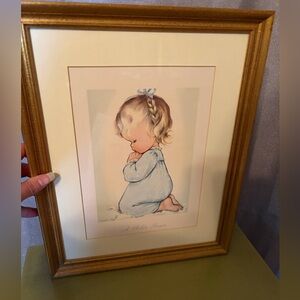 Vintage “A Child’s Prayer” art print collectible lithograph art by Charlot Byj.